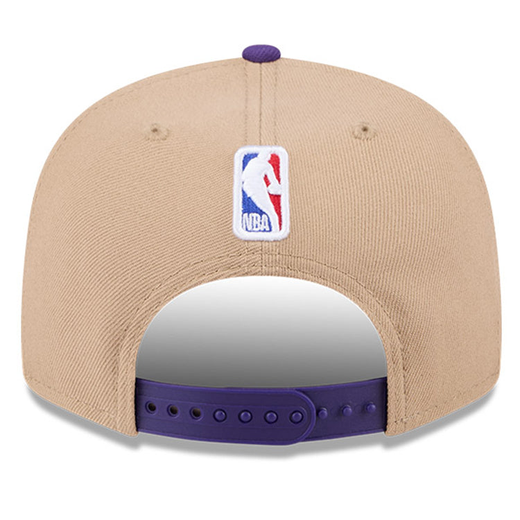 Los Angeles Lakers NBA 2024 Draft Purple on Camel 9FIFTY Snapback Adjustable Cap