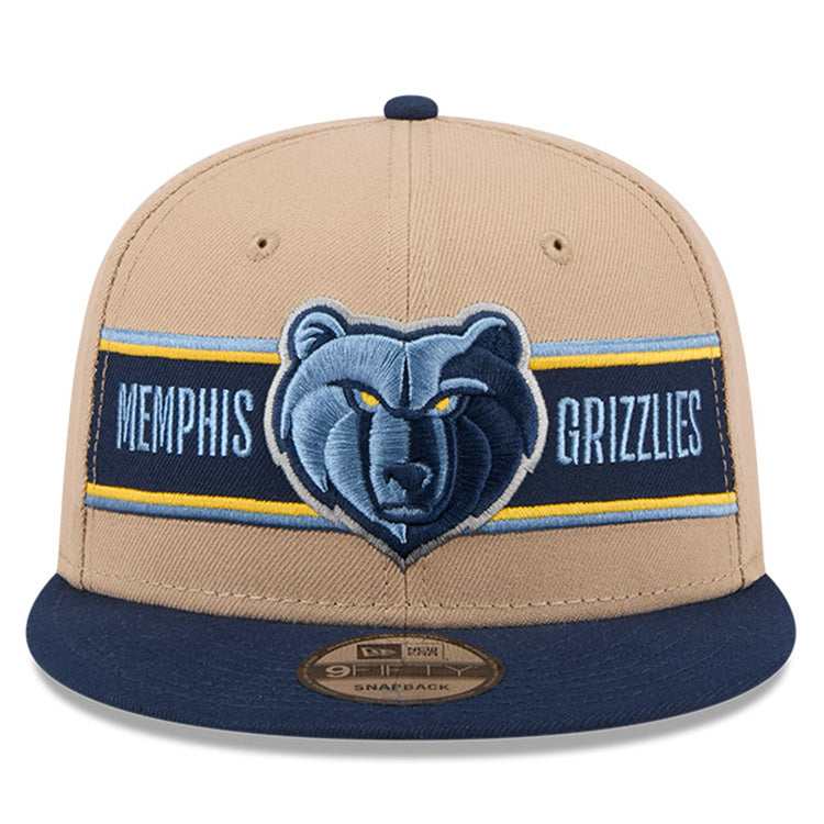 Memphis Grizzlies NBA 2024 Draft Dark Blue on Camel 9FIFTY Snapback Adjustable Cap