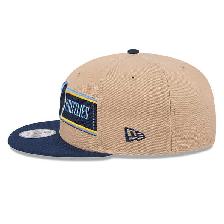 Memphis Grizzlies NBA 2024 Draft Dark Blue on Camel 9FIFTY Snapback Adjustable Cap