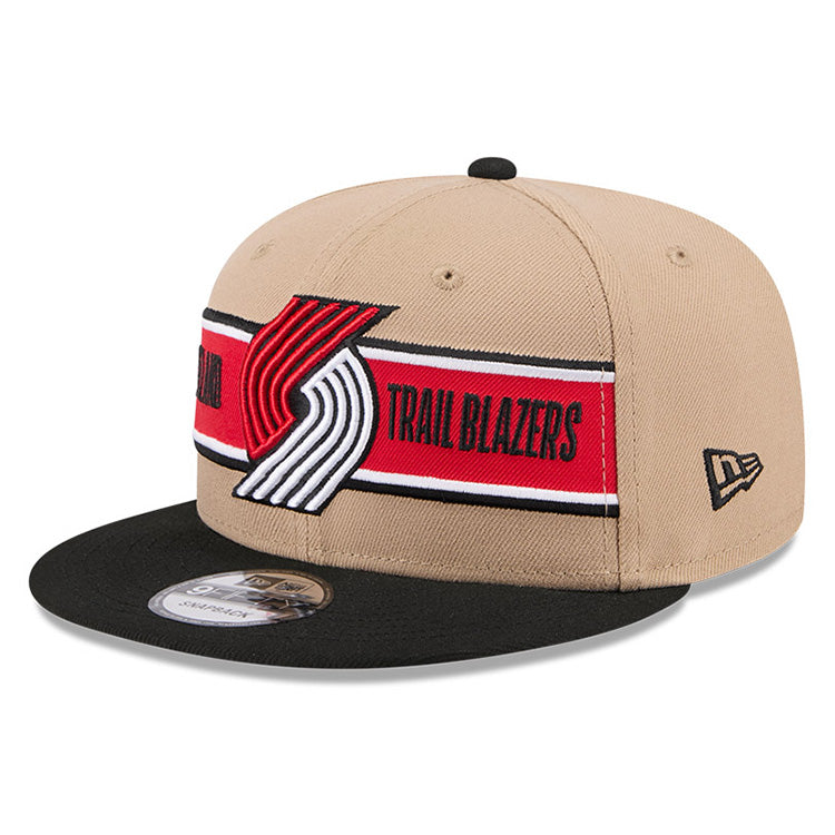 Portland Trail Blazers NBA 2024 Draft Black on Camel 9FIFTY Snapback Adjustable Cap