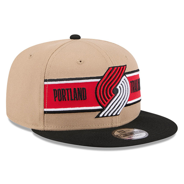 Portland Trail Blazers NBA 2024 Draft Black on Camel 9FIFTY Snapback Adjustable Cap