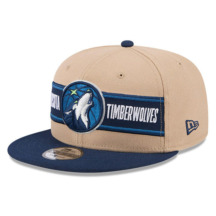 Minnesota Timberwolves NBA 2024 Draft Dark Blue on Camel 9FIFTY Snapback Adjustable Cap