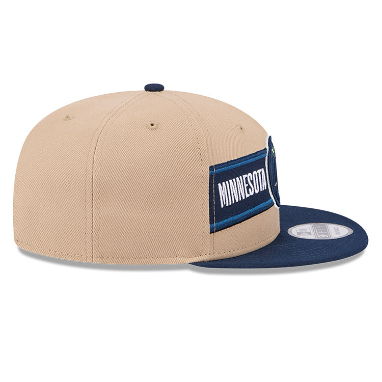 Minnesota Timberwolves NBA 2024 Draft Dark Blue on Camel 9FIFTY Snapback Adjustable Cap