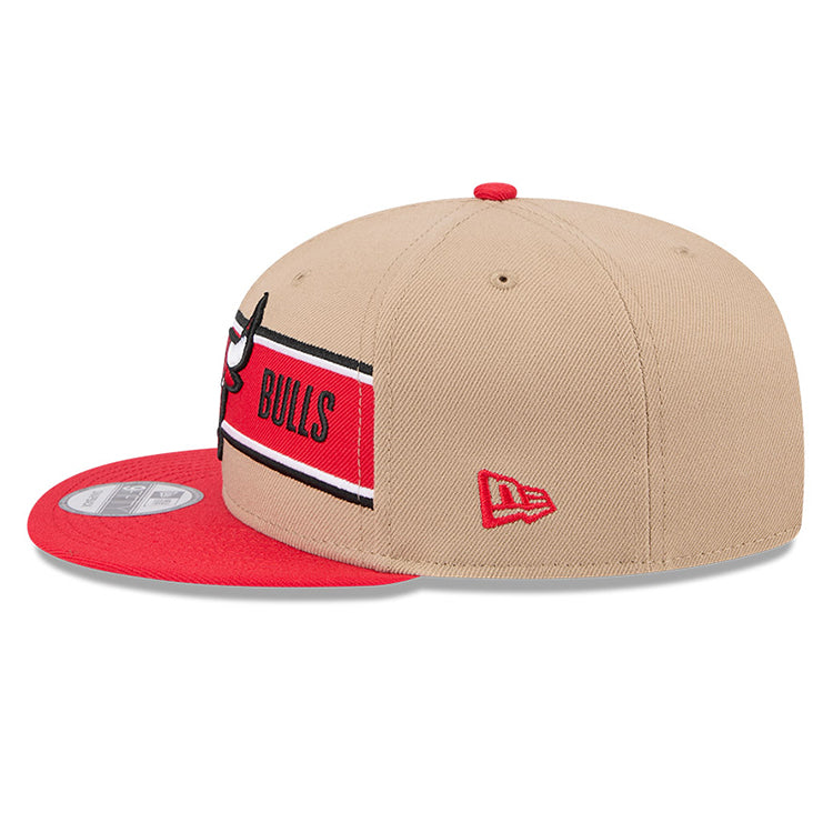 Chicago Bulls NBA 2024 Draft Red on Camel 9FIFTY Snapback Adjustable Cap