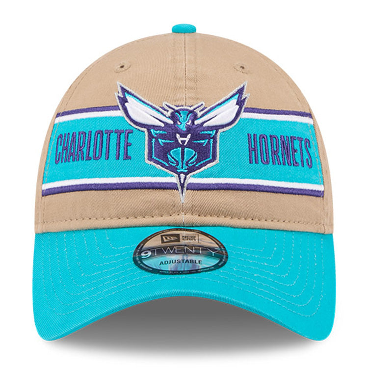 Charlotte Hornets NBA 2024 Draft Turquoise on Camel 9TWENTY Adjustable Cap