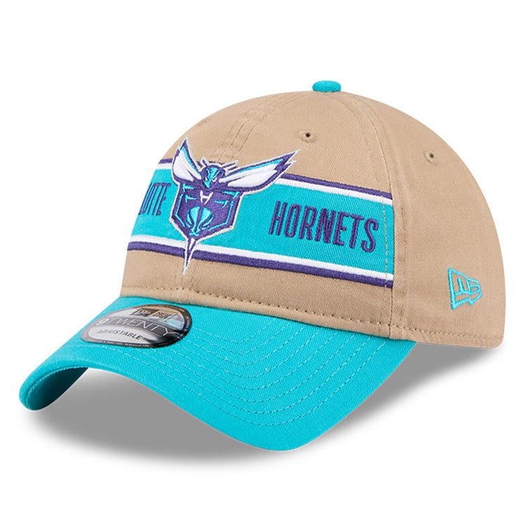 Charlotte Hornets NBA 2024 Draft Turquoise on Camel 9TWENTY Adjustable Cap