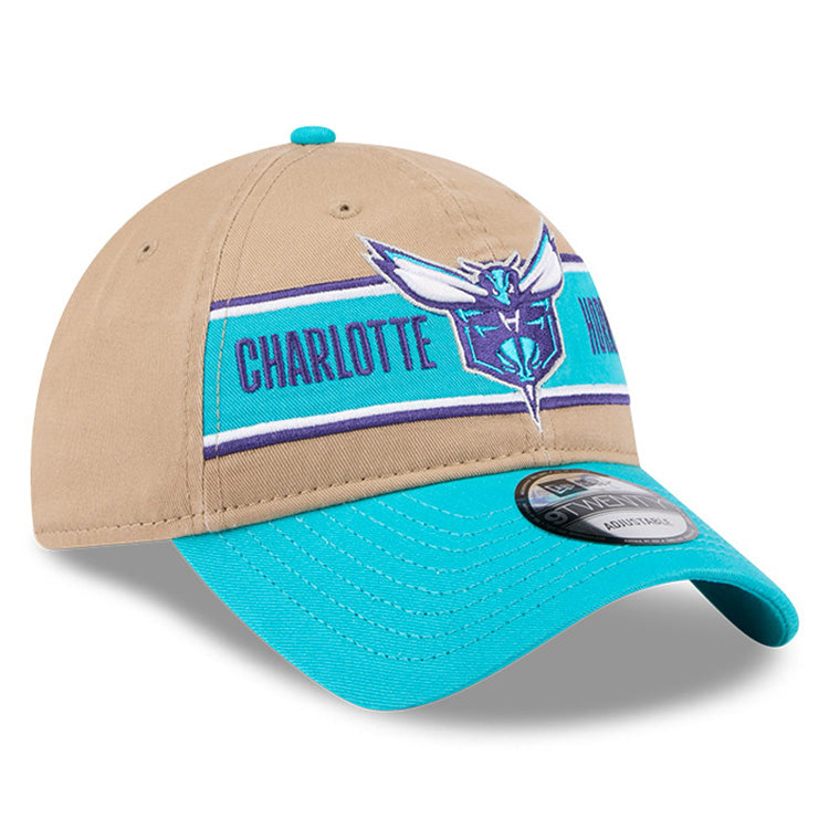 Charlotte Hornets NBA 2024 Draft Turquoise on Camel 9TWENTY Adjustable Cap