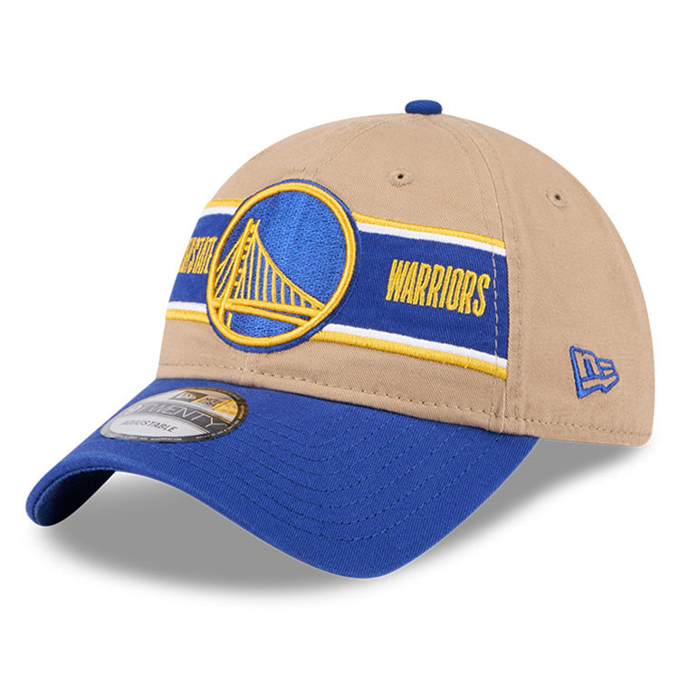 Golden State Warriors NBA 2024 Draft Medium Blue on Camel 9TWENTY Adjustable Cap