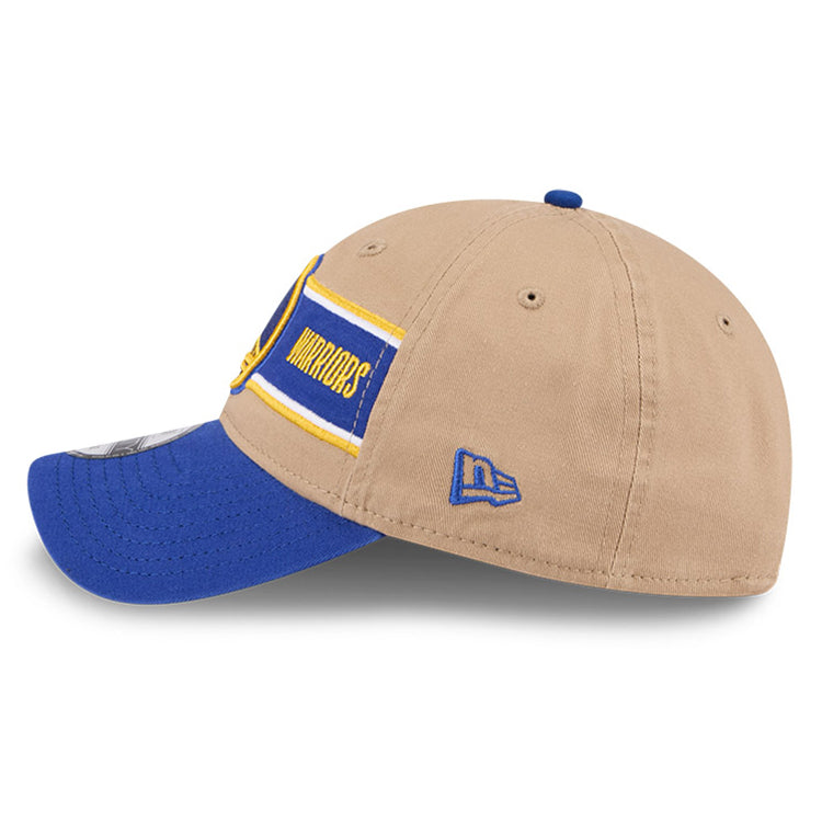 Golden State Warriors NBA 2024 Draft Medium Blue on Camel 9TWENTY Adjustable Cap