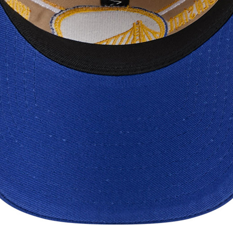 Golden State Warriors NBA 2024 Draft Medium Blue on Camel 9TWENTY Adjustable Cap