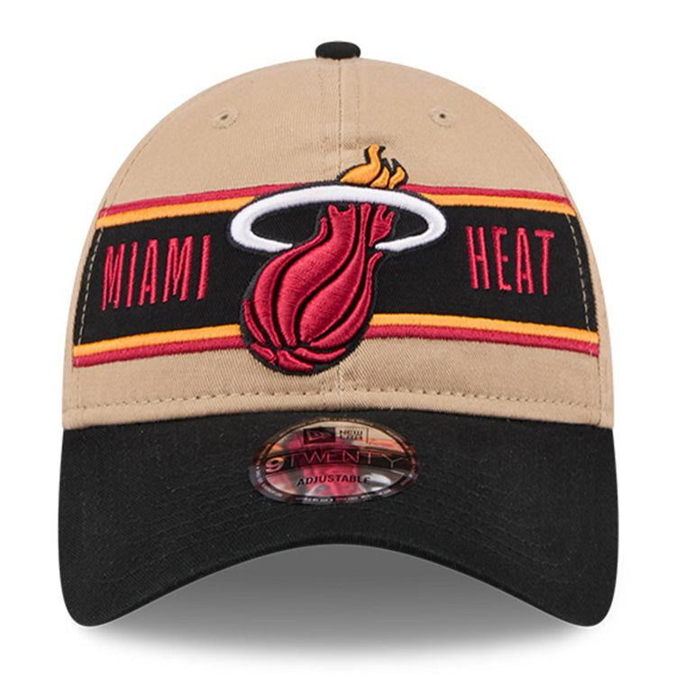 Miami Heat NBA 2024 Draft Black on Camel 9TWENTY Adjustable Cap