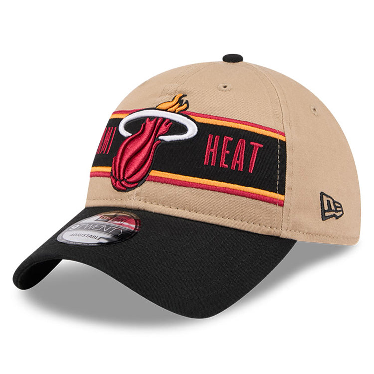 Miami Heat NBA 2024 Draft Black on Camel 9TWENTY Adjustable Cap