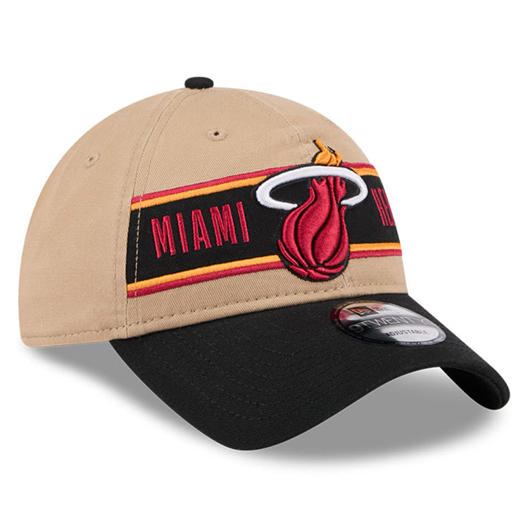 Miami Heat NBA 2024 Draft Black on Camel 9TWENTY Adjustable Cap