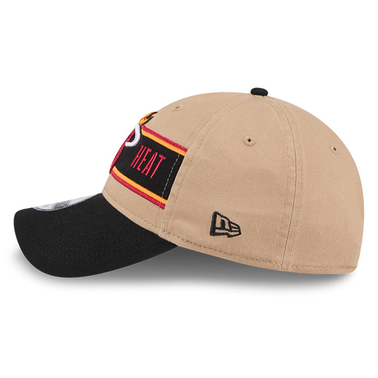 Miami Heat NBA 2024 Draft Black on Camel 9TWENTY Adjustable Cap