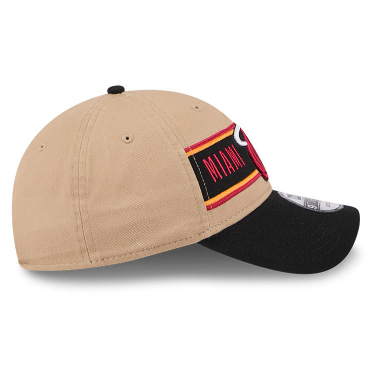 Miami Heat NBA 2024 Draft Black on Camel 9TWENTY Adjustable Cap