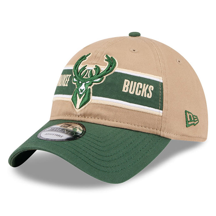 Milwaukee Bucks NBA 2024 Draft Kelly Green on Camel 9TWENTY Adjustable Cap