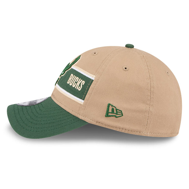 Milwaukee Bucks NBA 2024 Draft Kelly Green on Camel 9TWENTY Adjustable Cap