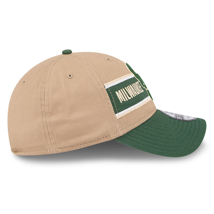 Milwaukee Bucks NBA 2024 Draft Kelly Green on Camel 9TWENTY Adjustable Cap