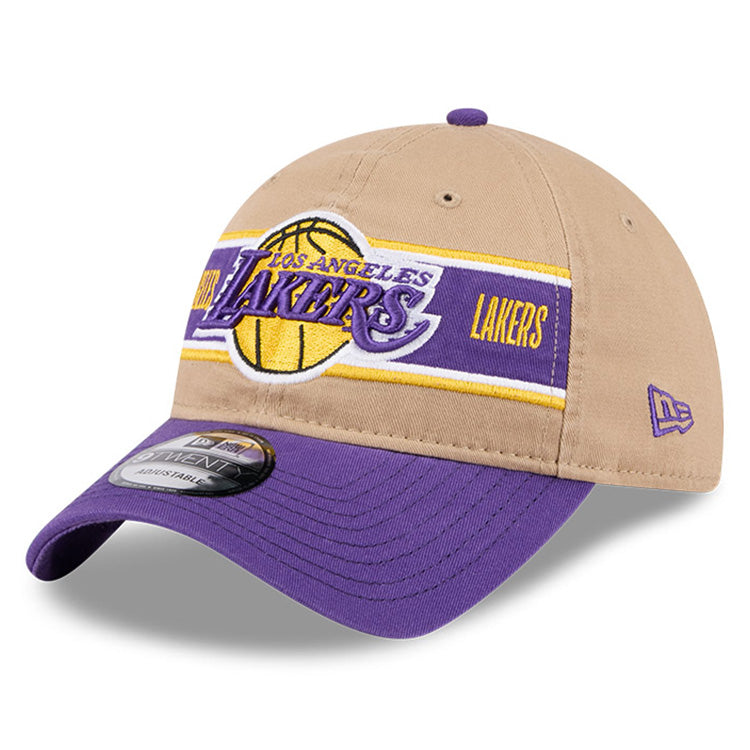 Los Angeles Lakers NBA 2024 Draft Purple on Camel 9TWENTY Adjustable Cap