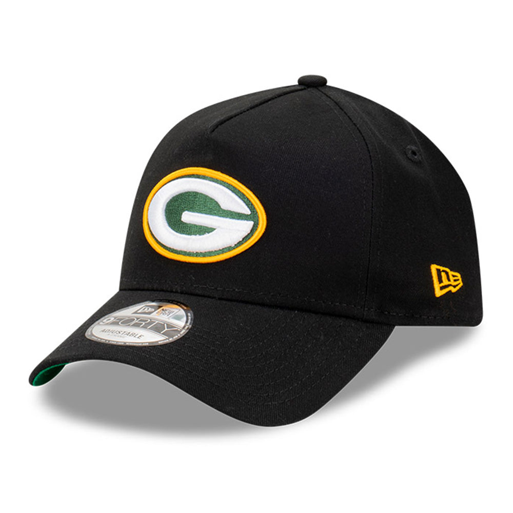 New Era Green Bay Packers Champs Pack NFL Black Green UV 9FORTY A-Frame Snapback Cap