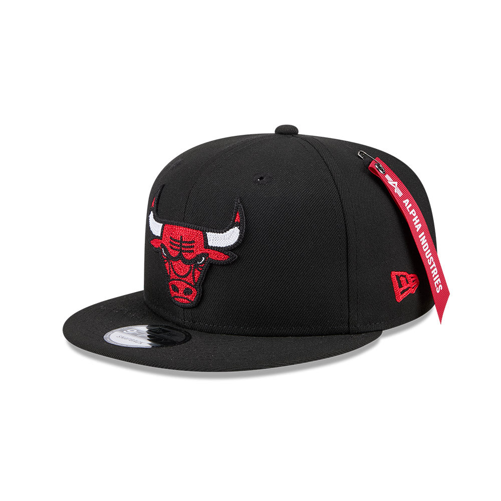 Chicago Bulls NBA Alpha Industries 1086 Black 9FIFTY Snapback Cap