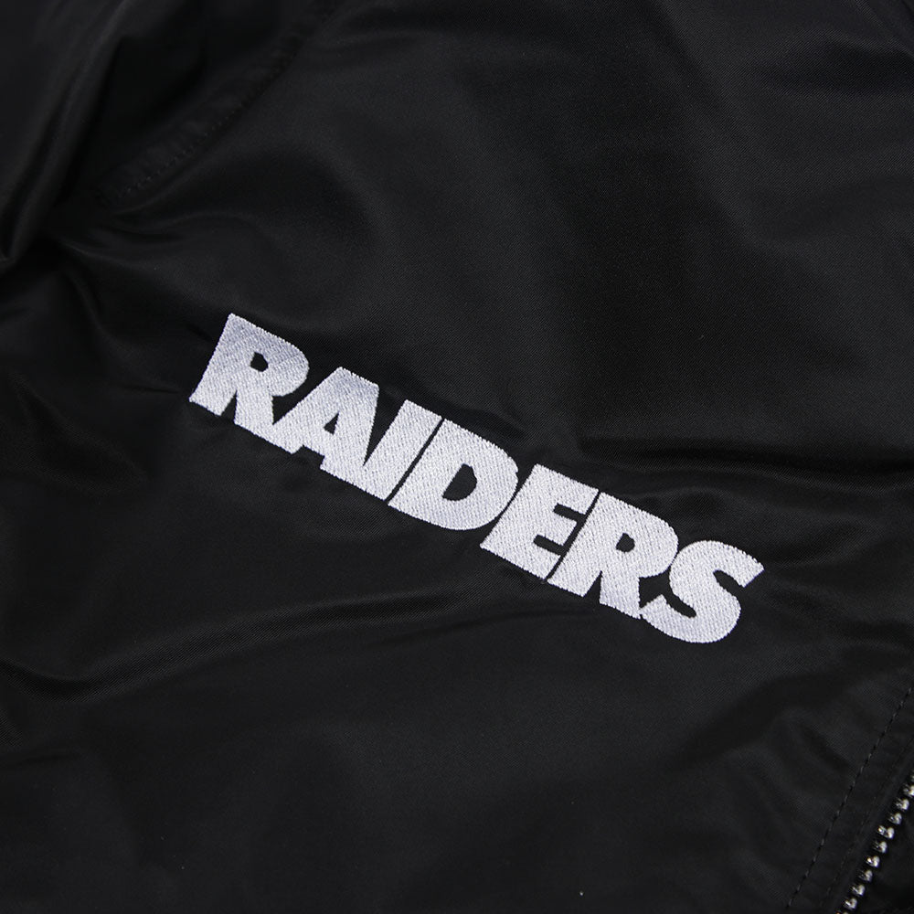 Las Vegas Raiders NFL x Alpha Industries Black Hooded Bomber Jacket