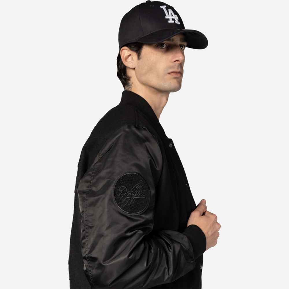 Los Angeles Dodgers フード付きジャケット ブラック Los Angeles Dodgers Zipper Windbreaker - Black