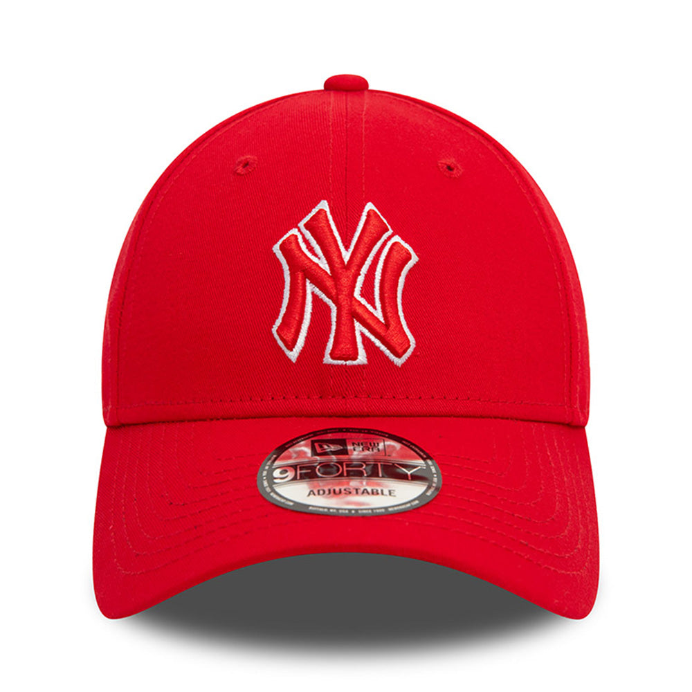 New Era New York Yankees Team Outline Scarlet 9FORTY Adjustable Cap