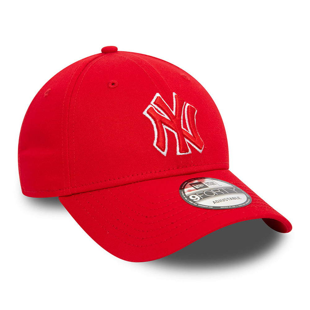 New Era New York Yankees Team Outline Scarlet 9FORTY Adjustable Cap