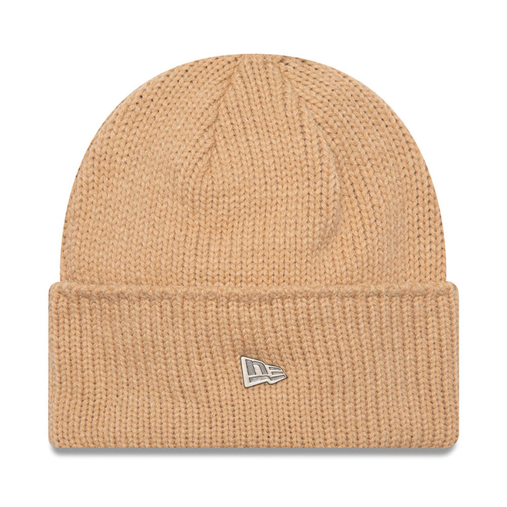 New Era Logo Timeless Taupe WIde Cuff Beanie