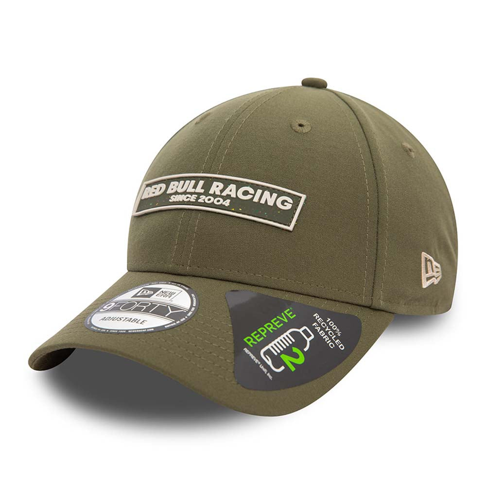 New Era Red Bull F1 Racing Team Motorsports Wordmark Repreve New Olive 9FORTY Adjustable Cap