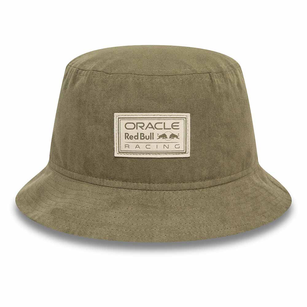 New Era Red Bull F1 Racing Team Motorsports New Olive Suede Tapered Bucket Hat