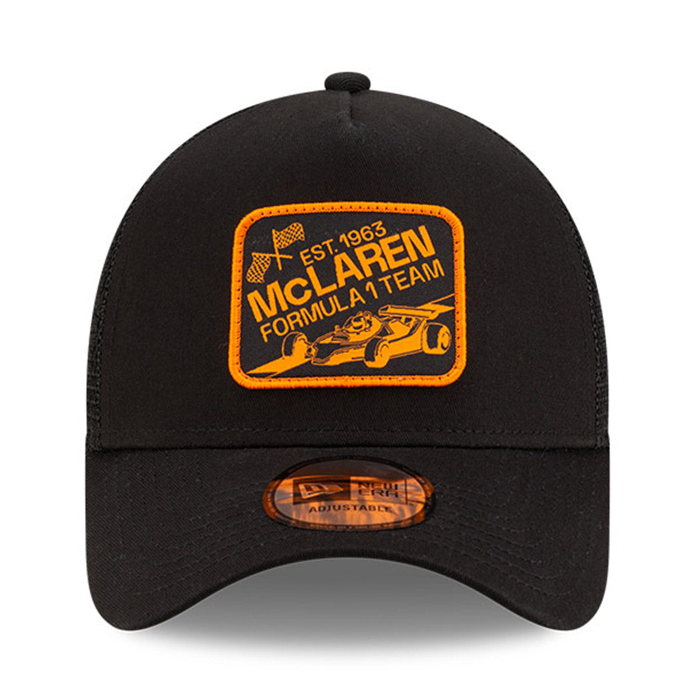 New Era McLaren Racing Graphic Patch Black 9FORTY E-Frame Snapback Trucker Cap