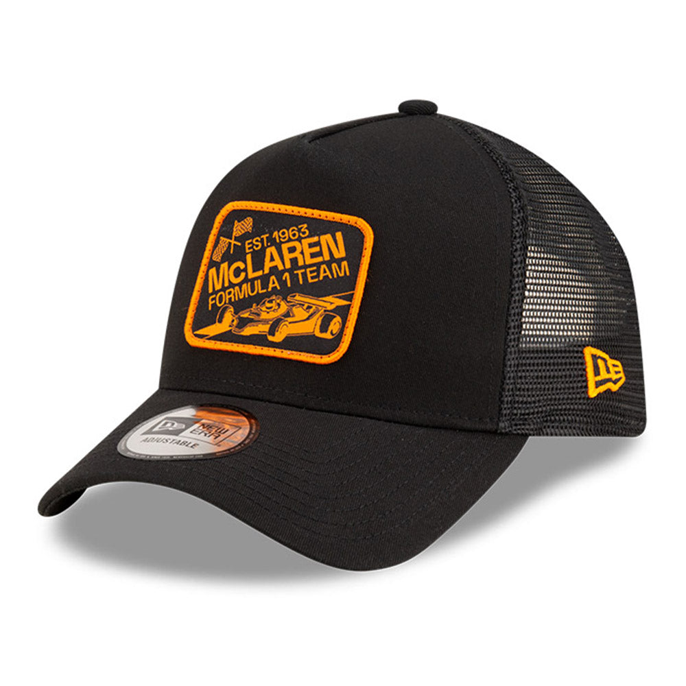 New Era McLaren Racing Graphic Patch Black 9FORTY E-Frame Snapback Trucker Cap