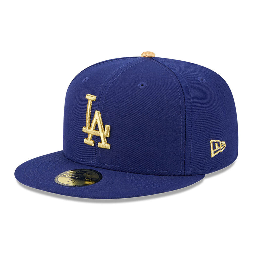 New Era Los Angeles Dodgers MLB Gold Logo Dark Blue 59FIFTY Fitted Cap