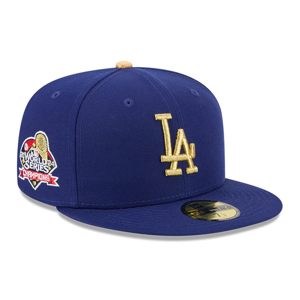 New Era Los Angeles Dodgers MLB Gold Logo Dark Blue 59FIFTY Fitted Cap