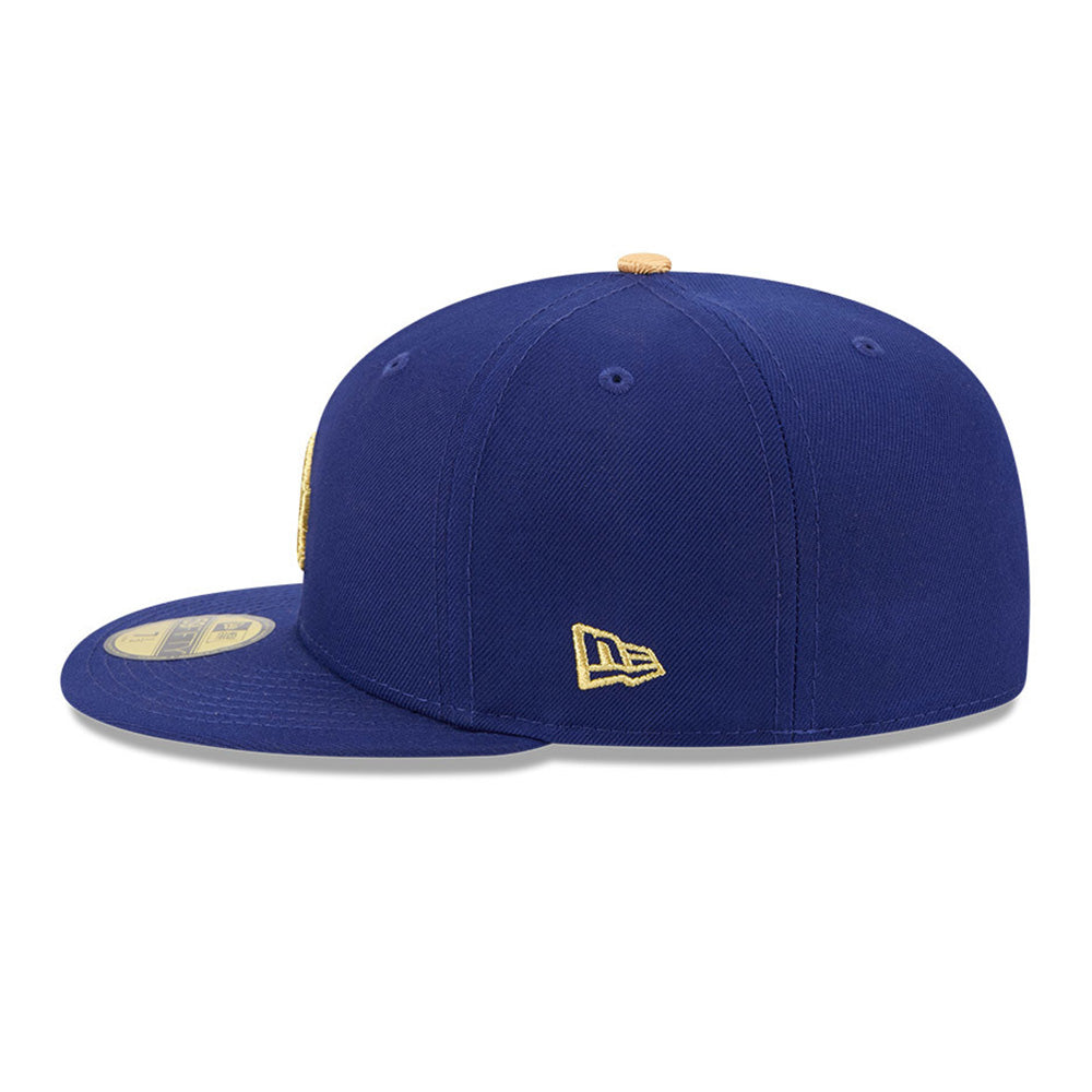 New Era Los Angeles Dodgers MLB Gold Logo Dark Blue 59FIFTY Fitted Cap