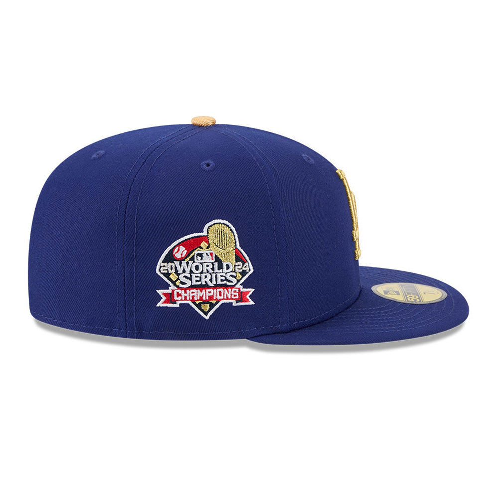 New Era Los Angeles Dodgers MLB Gold Logo Dark Blue 59FIFTY Fitted Cap