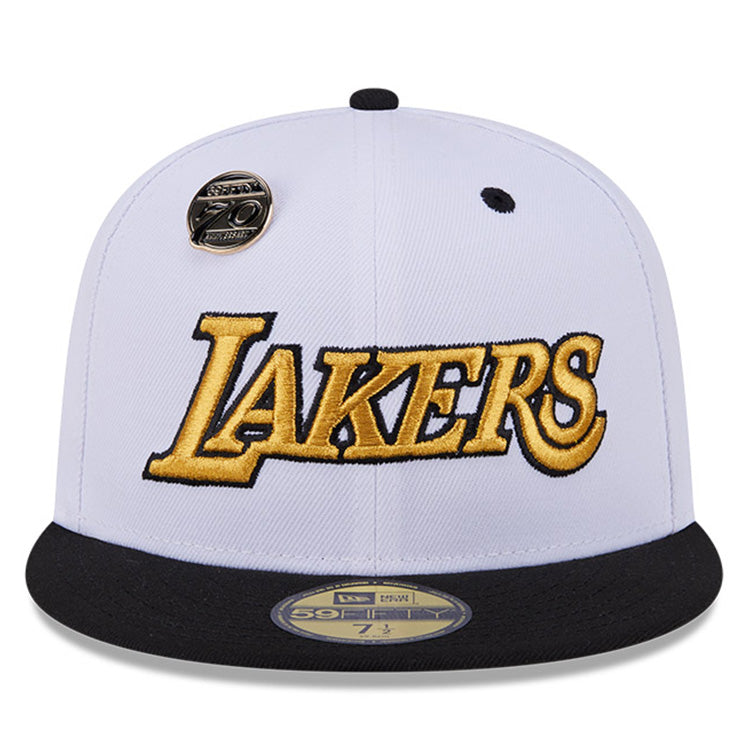 Los Angeles Lakers NBA 59FIFTY Day 2024 White on Black 59FIFTY Fitted Cap