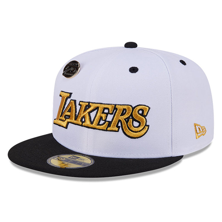 Los Angeles Lakers NBA 59FIFTY Day 2024 White on Black 59FIFTY Fitted Cap