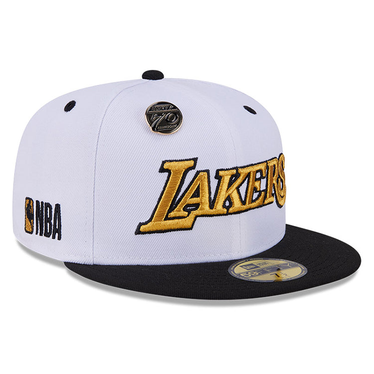 Los Angeles Lakers NBA 59FIFTY Day 2024 White on Black 59FIFTY Fitted Cap