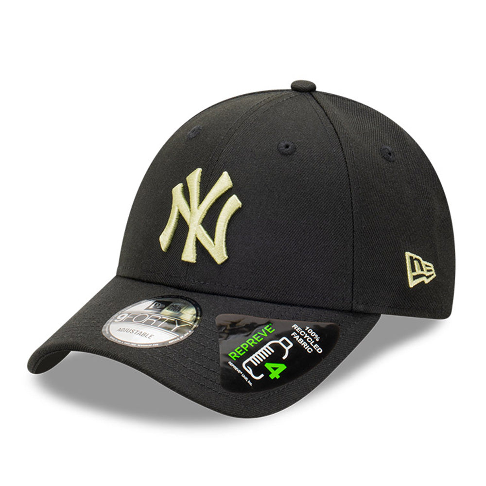 New Era New York Yankees MLB Seasonal Repreve Black Matcha Logo 9FORTY Adjustable Cap