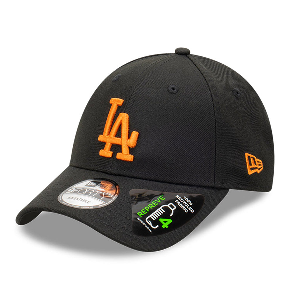 New Era Los Angeles Dodgers MLB Seasonal Repreve Black Rust Orange Logo 9FORTY Adjustable Cap