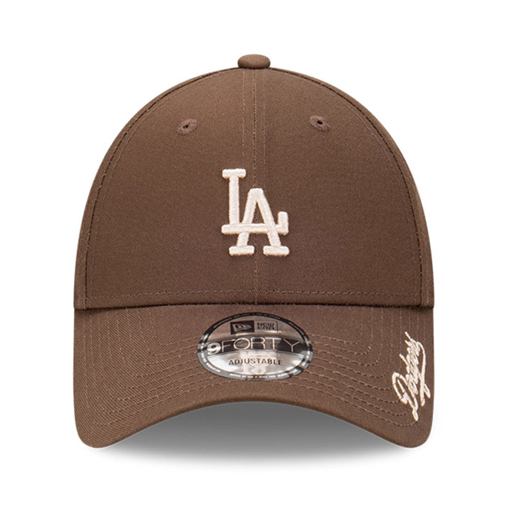 New Era Los Angeles Dodgers MLB Visor Script Walnut 9FORTY Adjustable Cap