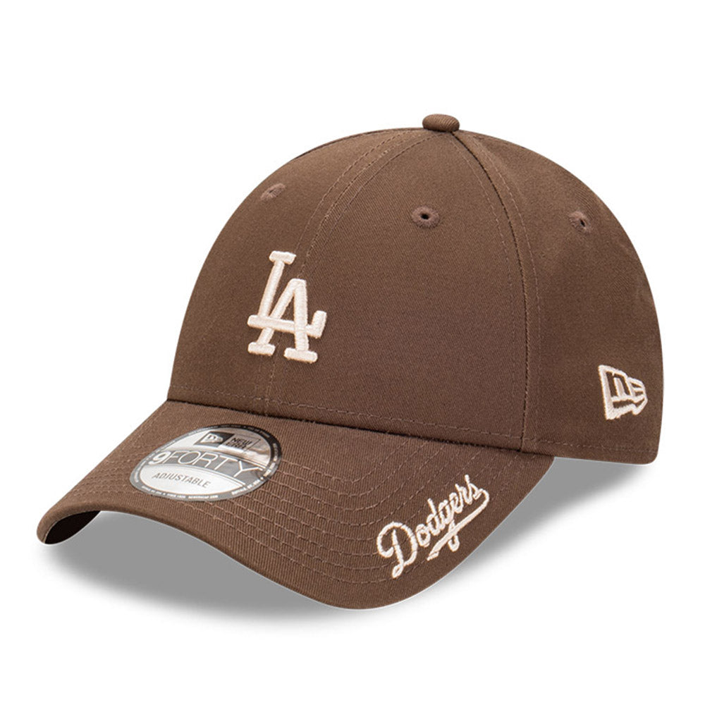 New Era Los Angeles Dodgers MLB Visor Script Walnut 9FORTY Adjustable Cap