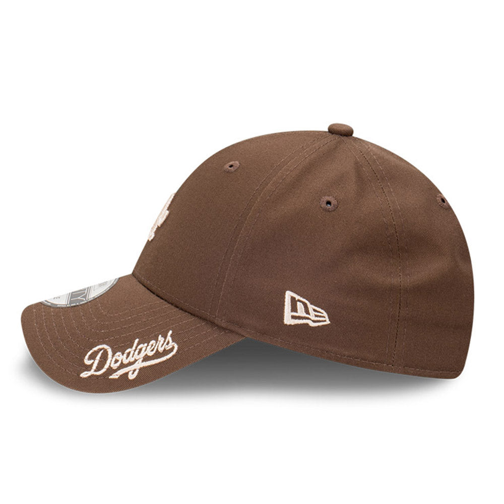 New Era Los Angeles Dodgers MLB Visor Script Walnut 9FORTY Adjustable Cap