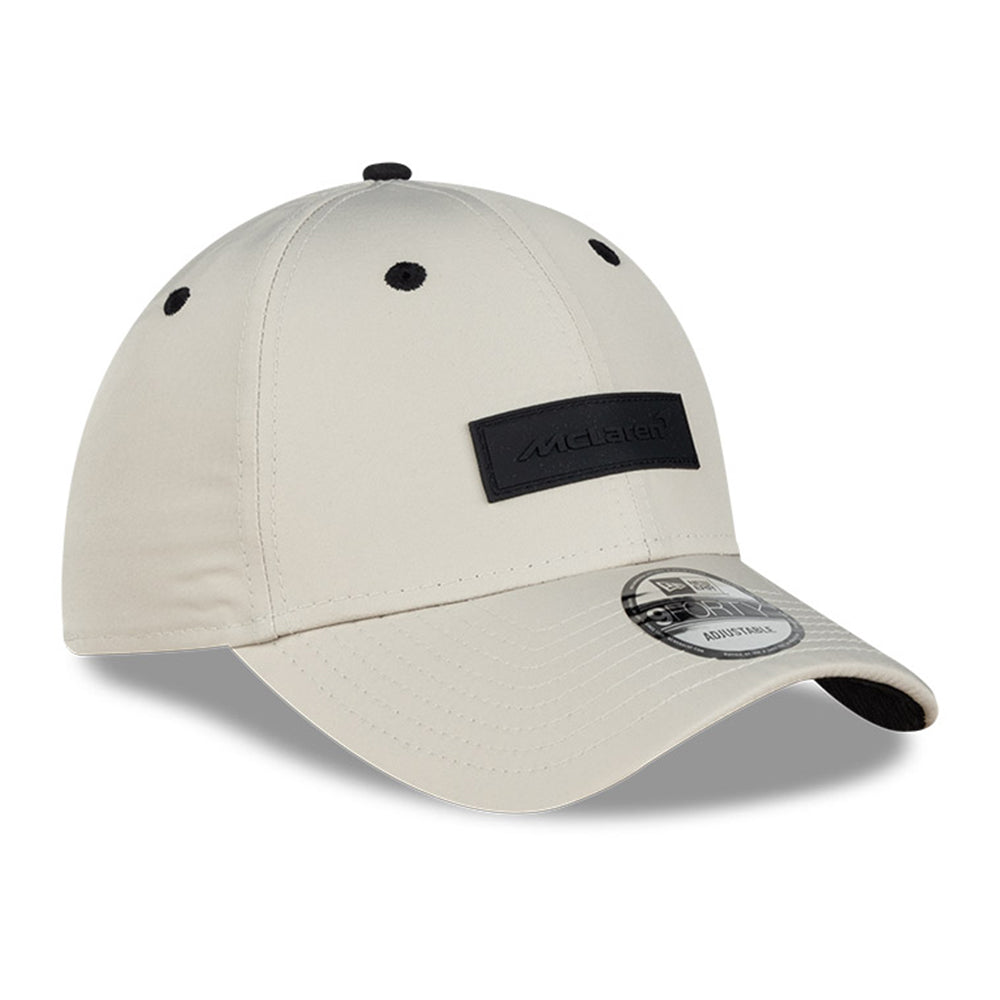 New Era McLaren Automotive Rubber Patch Motorsports Light Beige 9FORTY Adjustable Cap