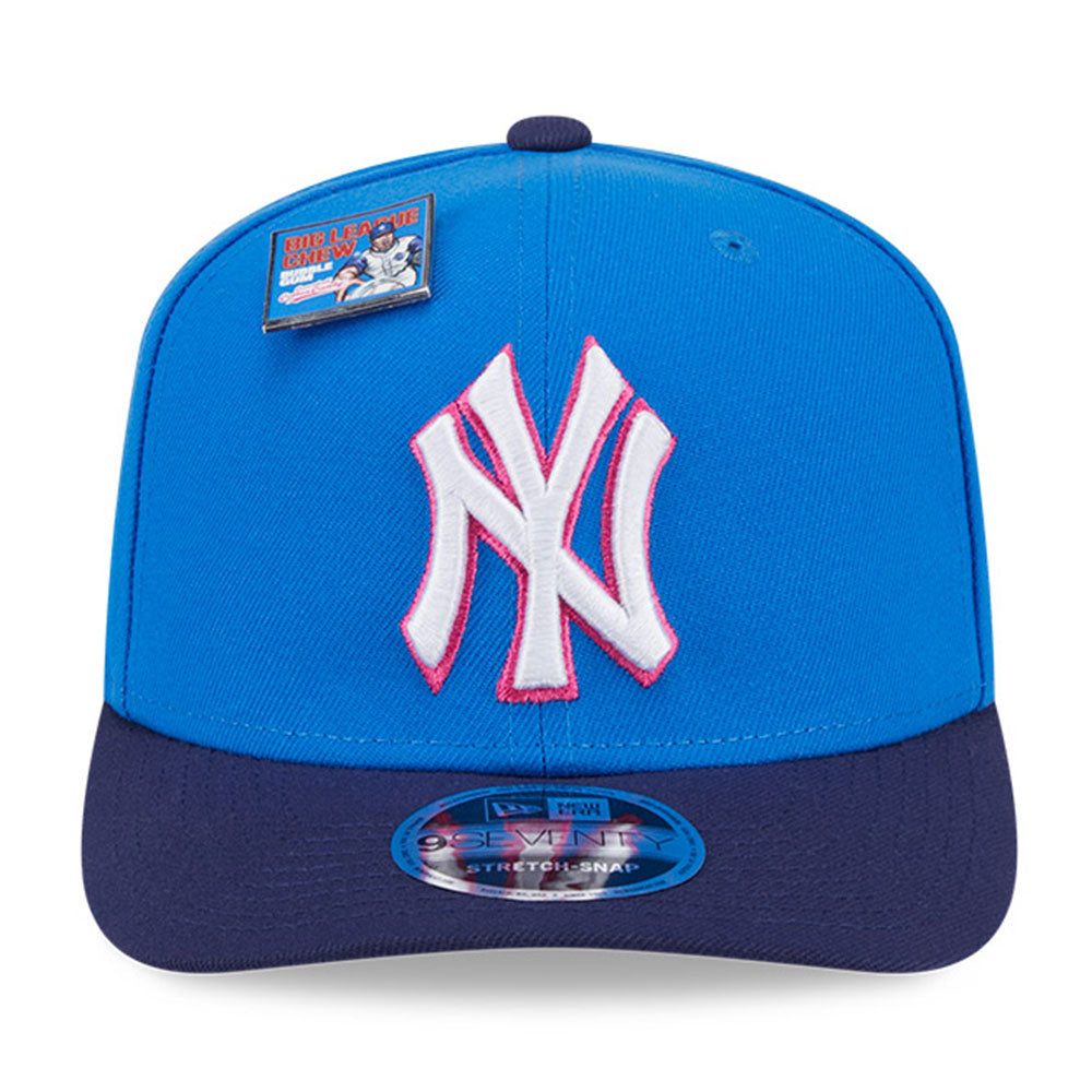 New York Yankees MLB Big League Chew Medium Blue 9SEVENTY Stretch Snapback Cap