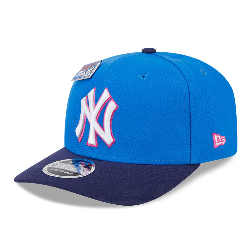 New York Yankees MLB Big League Chew Medium Blue 9SEVENTY Stretch Snapback Cap