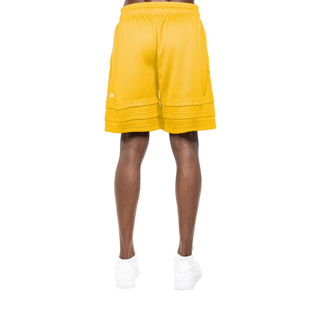 New Era x Bristol Studio Golden State Warriors NBA Yellow Mesh Basketball Shorts